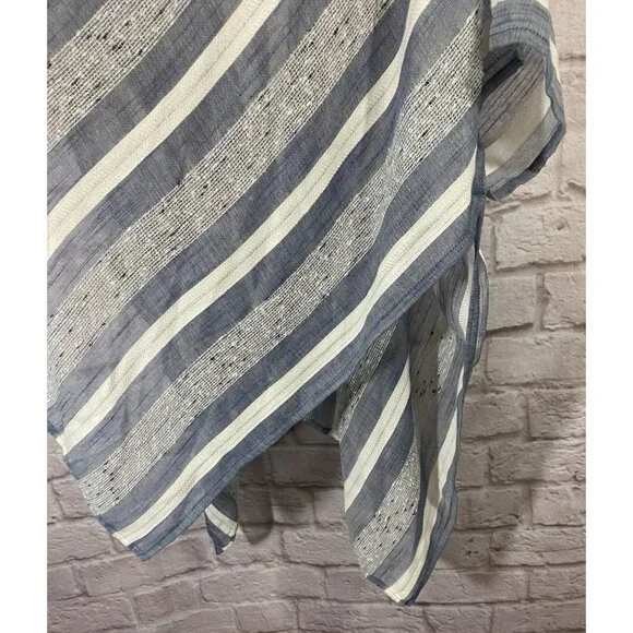 Time and Tru One Size Striped Ruana Open Front Poncho Wrap Shawl Cover Up Layer - Picture 5 of 6